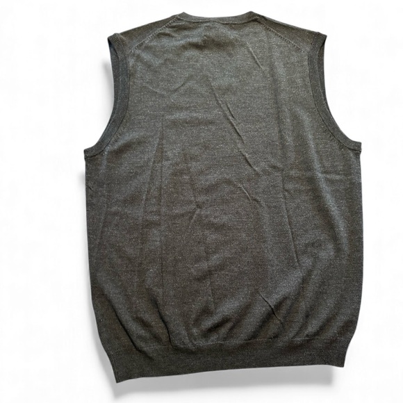 Joseph Abboud 100% Merino Wool Sweater Vest XL Charcoal Grey NWT V Neck Winter - Picture 10 of 11